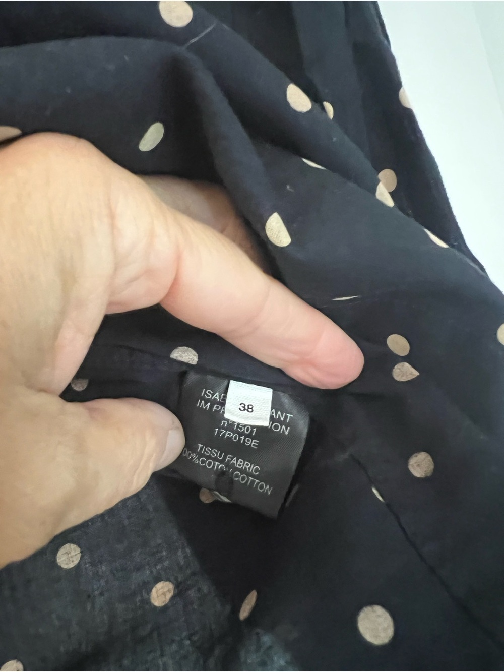 Isabel Marant Black Blouse with Cream Polka Dots - Picture 5 of 9